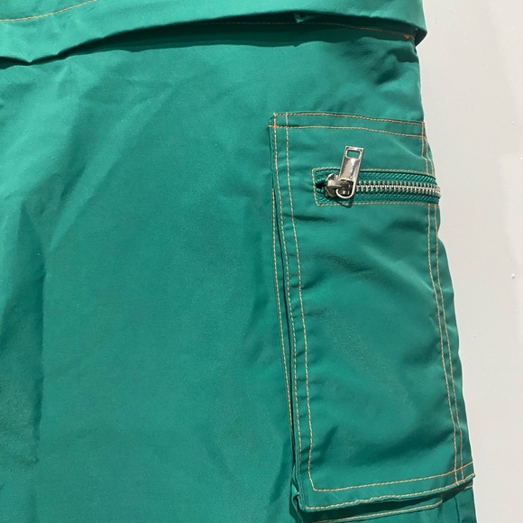 dELiA*s Green Maxi Skirt Removable zip layers size medium polyester belt loop - Picture 7 of 13